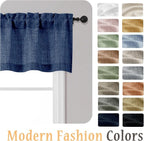 OWENIE Navy Blue Valances for Windows 1 Pcs, Light Filtering Textured Farmhouse - Image 8