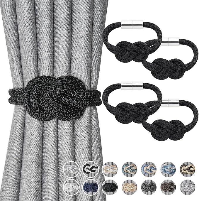 NICEEC 4 Pack Mini Magnetic Curtain Tiebacks Nordic Simple Style Drape Tie by NICEEC