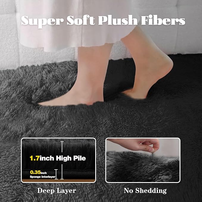 5x7 Area Rug for Living Room: Fluffy Shag Soft Washable Rugs Fuzzy Plush Indoor - Image 3
