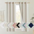 NICETOWN Natural Thick Linen Blend 100% Blackout Curtains 60" Long 2 Panels Set by NICETOWN