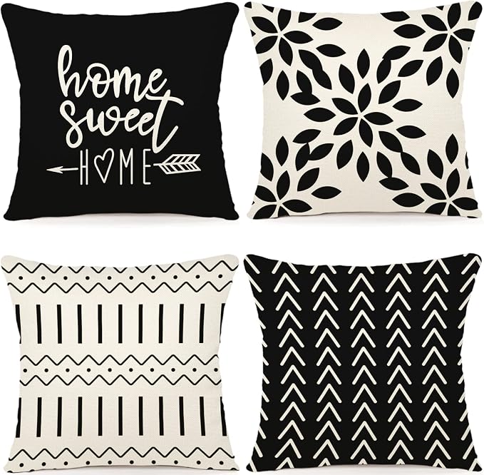 YCOLL Pillow Covers 22x22 Set of 4, Modern Sofa Throw Pillow Cover, Decorative by PillowCoversExpert