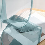 MIULEE Dusty Blue Sheer Curtains 63 Inches Long, 4 Panels Set, Light Filtering - Image 7