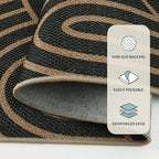 Lahome Enfys Modern Rainbow Easy Jute Patio Rug, 3x5 Washable Rugs - Image 3