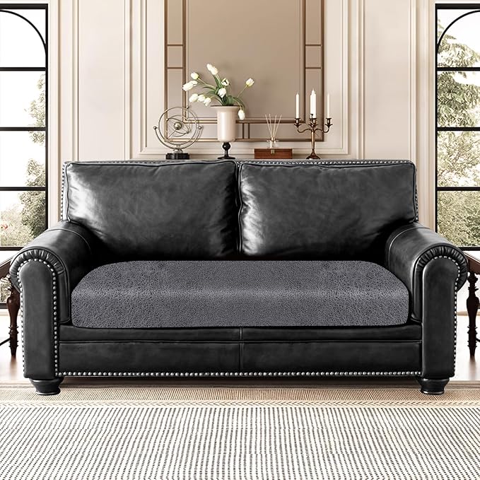 Leather Look Couch Cushion Covers Sofa Seat Slipcovers Sets Couches Furniture - Image 2