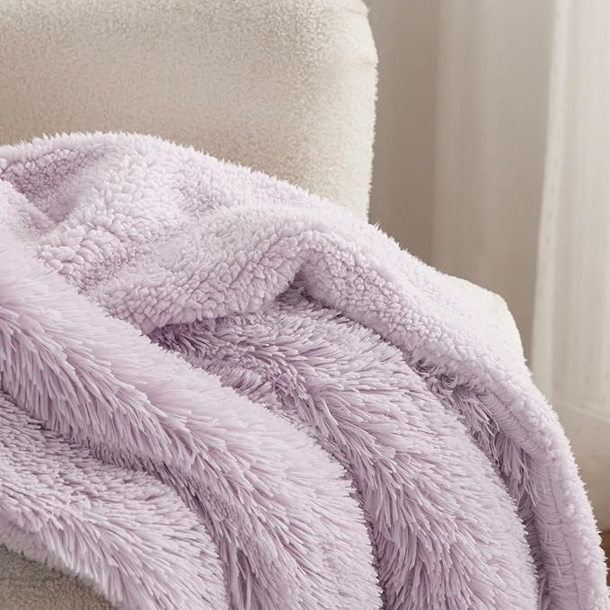 Bedsure GentleSoft Fluffy Lavender Purple Throw Blanket, Soft Cozy Fuzzy Plush - Image 3