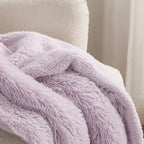 Bedsure GentleSoft Fuzzy Sherpa Faux Fur Twin Blanket Lavender Purple Cozy Gifts - Image 3