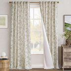 jinchan Floral Curtains Lined Linen Blend Curtain - Image 7