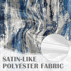 Emvency 4 Pack Valances Window Treatments, Abstract Modern Blue Grey Rustic - Image 4