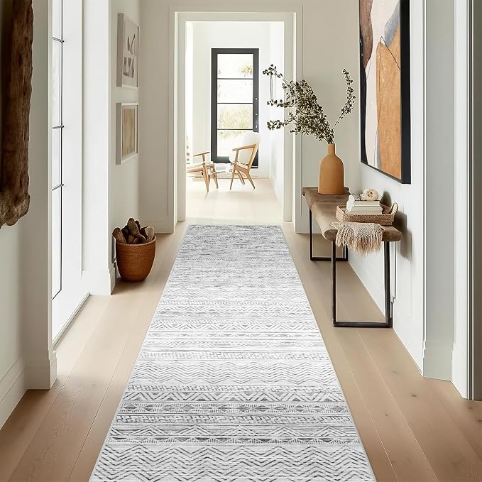 Washable Moroccan 2'6"x12' Hallway Rug by Ksrau