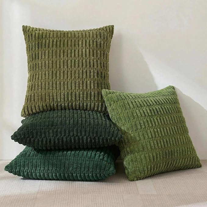 Fancy Homi Set of 4 Green Boho Winter Decorative Throw Pillow Covers 28x28 Inch - Image 2