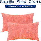 CaliTime Throw Pillow Covers Decorative 16 X 26 Inches Pack of 2 Cozy Chenille - Image 6