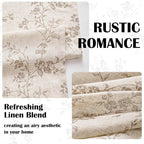 "Lazzzy Farmhouse Polyester blended Curtains Taupe Floral Curtains 96 Inch - Image 4