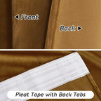 RYB HOME Gold Brown Velvet Curtains 102 inches - Image 7