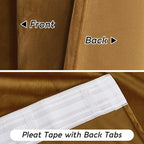 RYB HOME Gold Brown Velvet Curtains 84 inches - Image 7