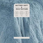 Bedsure GentleSoft Fuzzy Sherpa Faux Fur Blue Twin Blanket Cozy Gifts - Image 2