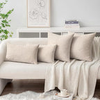 MIULEE Pack of 2 Couch Throw Pillow Covers 16x16 Inch Soft Light Brown Chenille - Image 4