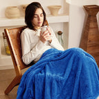Exclusivo Mezcla Plush Fuzzy Fleece Bed Blanket Queen Size, Super Soft - Image 2