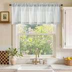 jinchan Linen Stripe Valance for Window 16 Inch Modern Rustic Farmhouse Valance - Image 2