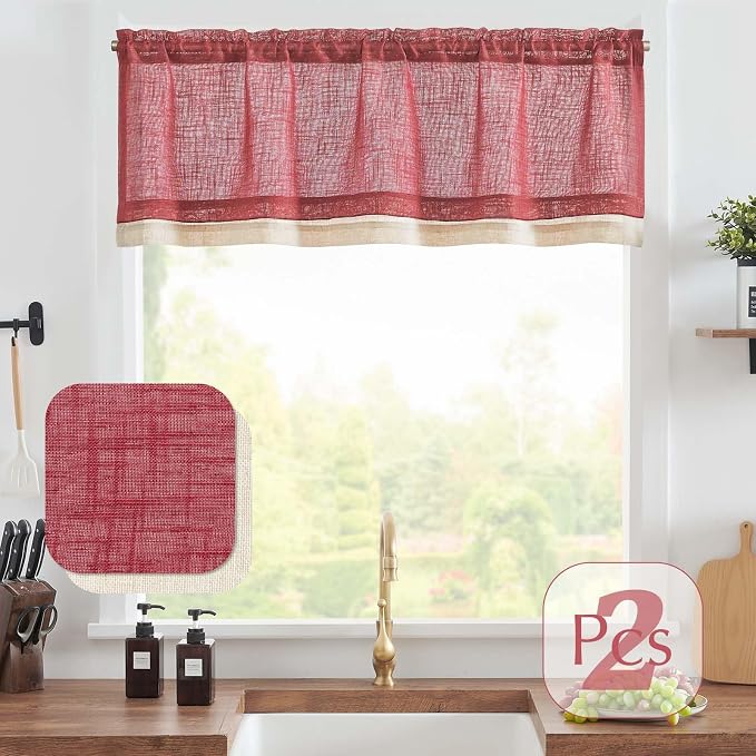 jinchan Linen Farmhouse Valances - Image 4