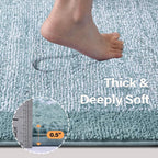 60x24 Long Bathroom Rugs Washable Non Slip, Dusty Blue Bath Mat - Image 4