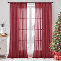 BGment Long Linen Semi Sheer Curtains 102 Inch Length by BGment