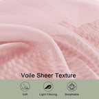 OWENIE Blush Sheer Curtain 90 Inches Long 2 Panels Set, Solid Filmy Drapes - Image 5