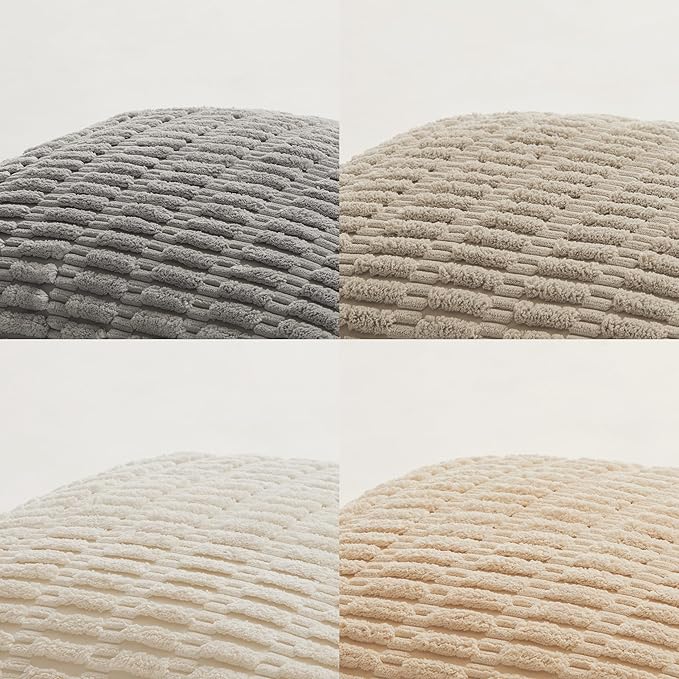 Fancy Homi 4 Packs Neutral Euro Decorative Throw Pillow Covers 26x26 Inch - Image 5