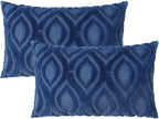 decorUhome Throw Pillow Covers 12x20 Inch Set of 2, Soft Plush Faux Wool Dark - Image 8