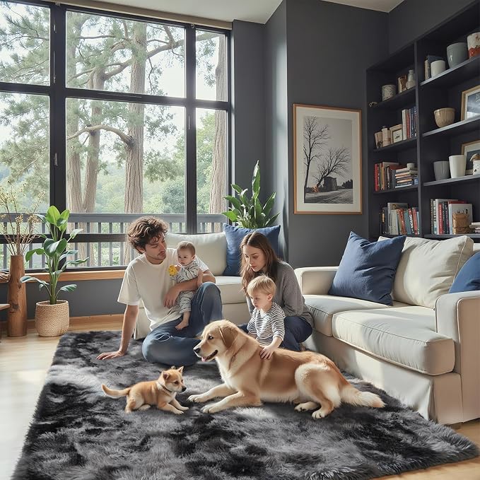 Rugs for Living Room 5x8, Alfombras para Salas Shag Large Plush Soft Area Rug - Image 4