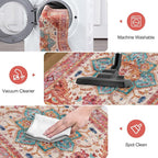 Yamaziot Washable Area Rug for Bedroom, 3x5 Non-Slip Boho Vintage Living Room - Image 4