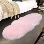 duduta Pink Faux Sheepskin Runner Rugs 2x6 ft, Fluffy Shag Bedroom Rug Fur - Image 6