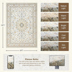 Area Rugs 9x12 Living Room Rug: Washable Rug Soft Vintage Boho Carpet Indoor - Image 2