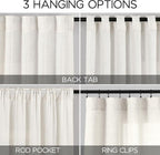 Extra Long Beige White Linen Curtains 120 Inch - Image 2