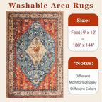 SERISSA Washable Rugs 9x12 Area Rugs, Large Non-Slip Boho Living Room Rug - Image 6
