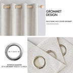 MIULEE 100% Blackout Linen Textured Curtains - Image 4