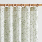 jinchan Floral Curtains 84 Inches Long Sage Green Flower Linen Farmhouse Curtain by JINCHAN