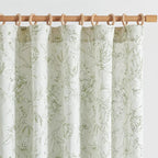 jinchan Floral Curtains 90 Inch Length Sage Green Flower Linen Farmhouse Curtain by JINCHAN