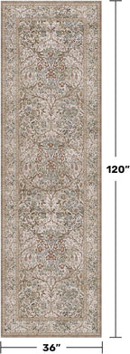 Moss Green 3x10 ft Extra Long Wide Runner Rug - Image 2