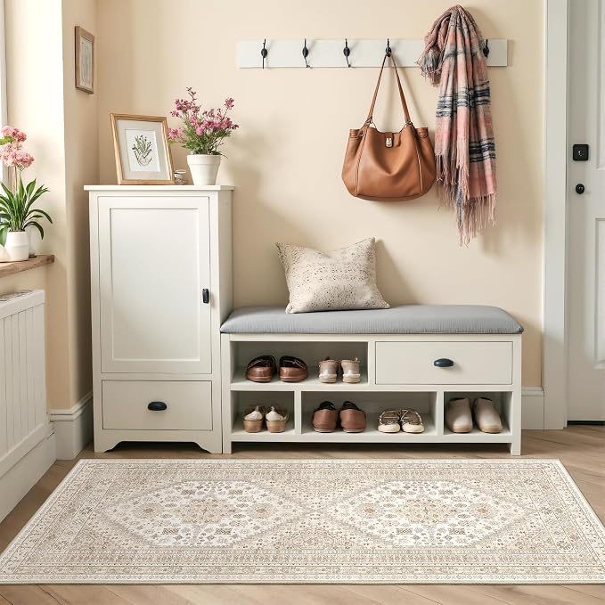 2x5 Rug Runner Washable for Entryway, Soft Bathroom Rugs by Restydon
