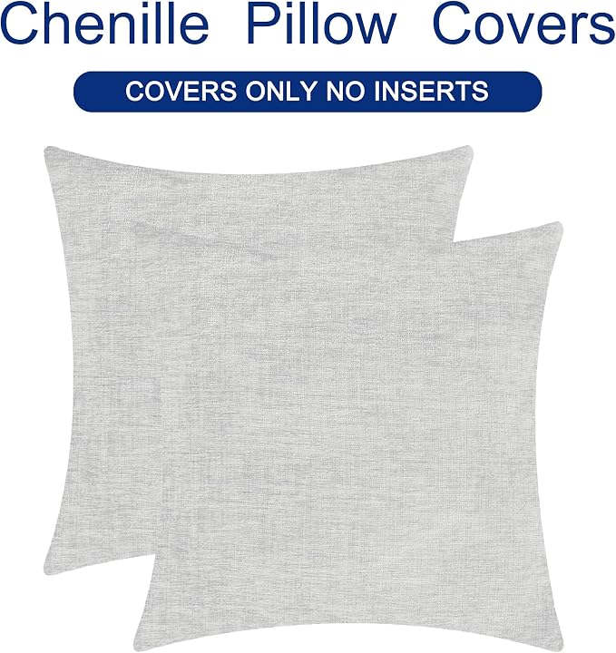 CaliTime Throw Pillow Covers Decorative 18 X 18 Inches Pack of 2 Cozy Chenille - Image 6