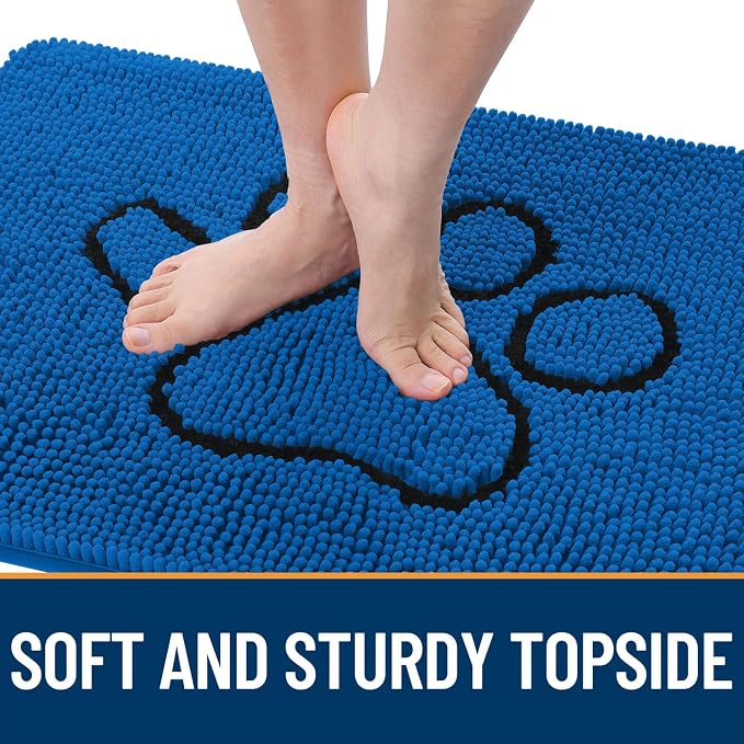 OLANLY Dog Door Mat for Muddy Paws 30x20, Paw Print Design, Absorbs Moisture - Image 4