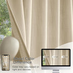 RYB HOME Short Kitchen Valances Faux Linen Blended 2 Panels Privacy Protect - Image 7