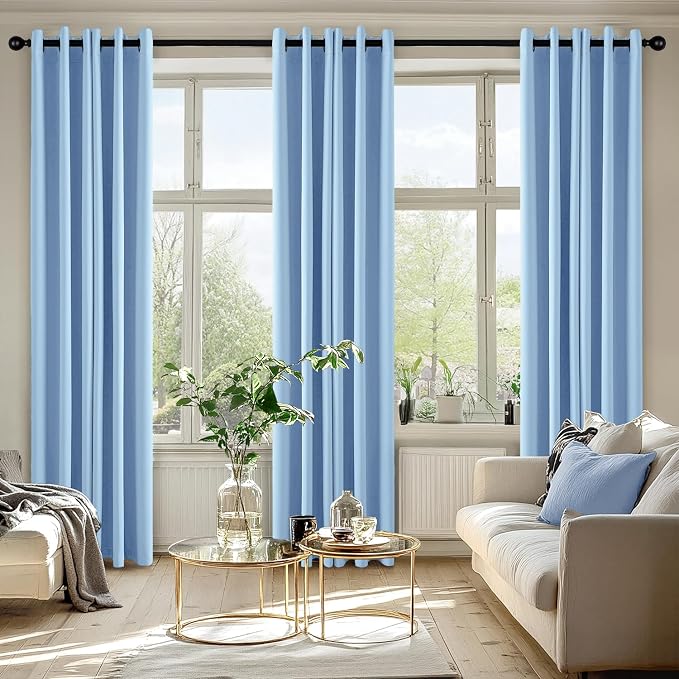 MIULEE Sky Blue Blackout Curtains - Image 6