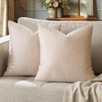 GIGIZAZA 16x16 Beige Pillow Covers: Pack of 2 Champagne Vintage Throw Pillows by GIGIZAZAFocusingonhomedecoration