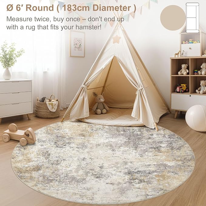 UERMEI 6ft Round Area Rug Living Room Rugs - Image 3