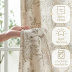 jinchan Linen Floral Curtains for Living Room - Image 4