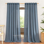 NICETOWN Linen Blend Stone Blue Curtains by NICETOWN