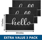 EARTHALL Door Mat 3-Pack Outside Inside Hello Doormat 30"x17.5" Durable Floor - Image 3