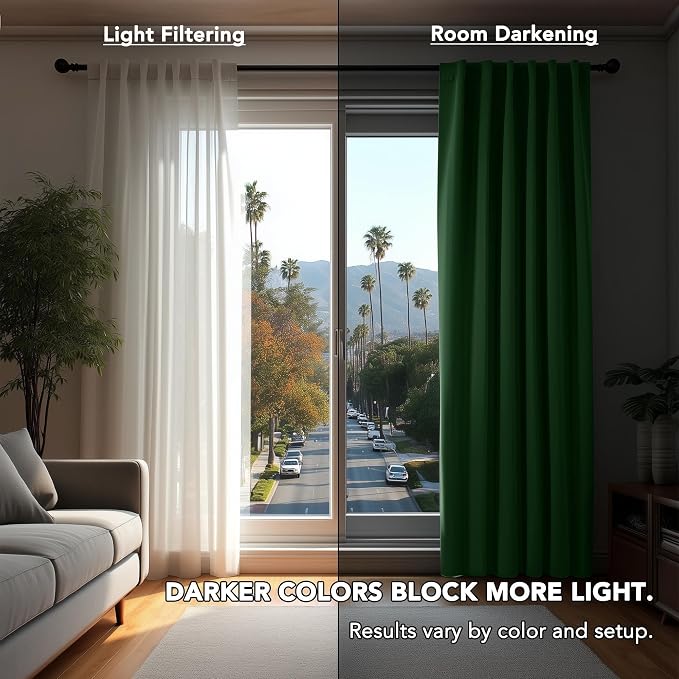 Deconovo Blackout Curtains, Thermal Insulated, W52 x L54 2 Panels, Back Tab - Image 3