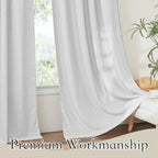 RYB HOME Linen Curtain Tiers for Bedroom Window Treatment, Rod Pocket Valance - Image 6